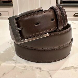 Unbranded Mens Brown Genuine Leather Belt Sz 40 Casual Workwear Hematite Grunge